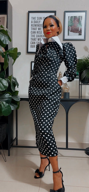 EFH | MONACo’ Black & White Polka Shift Dress