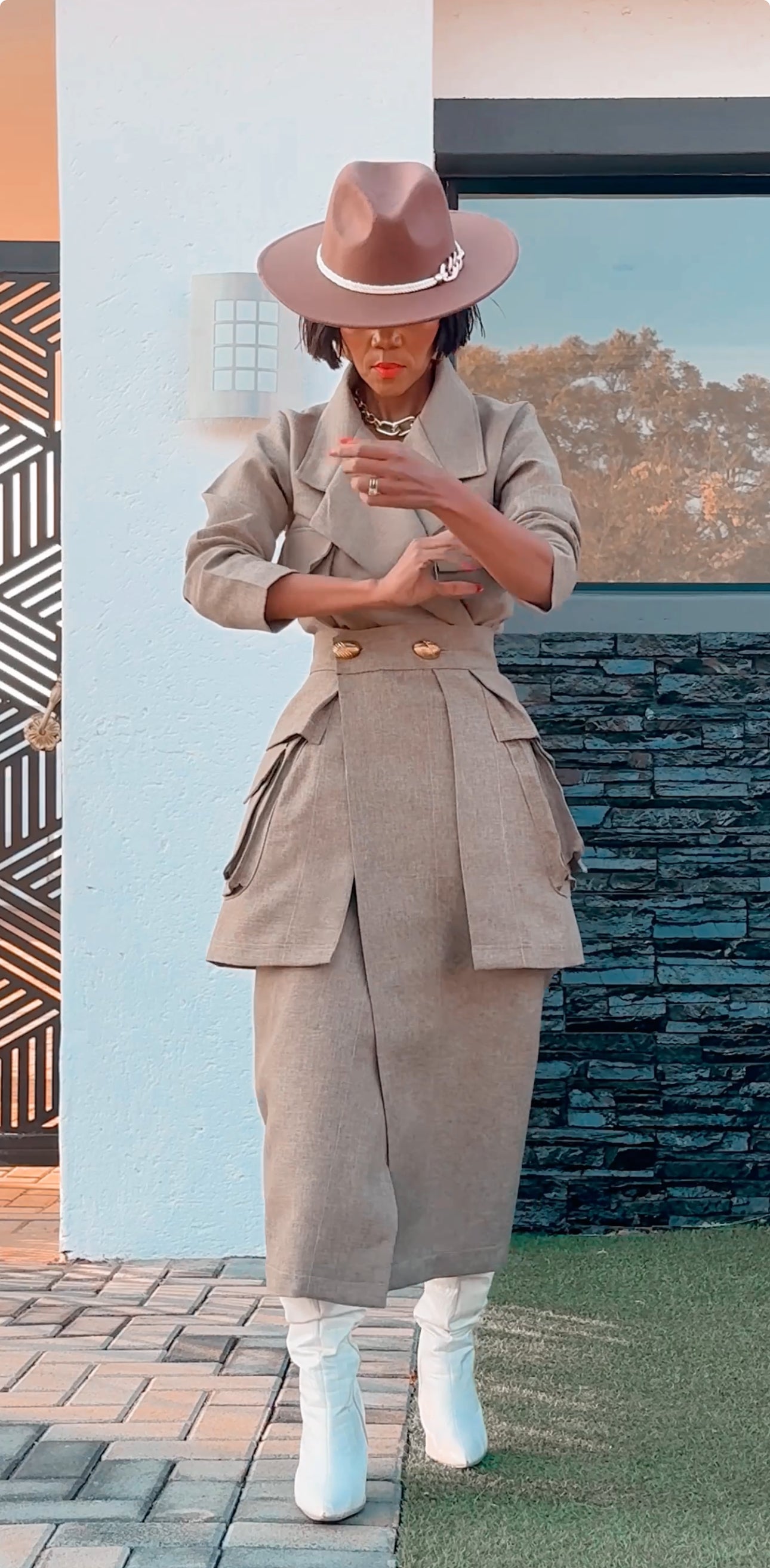EFH Linen Wrap Skirt