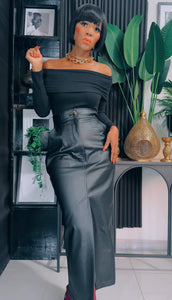 EFH | LONG LEATHER SKIRT
