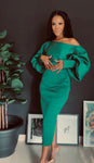 EFH | GREEN OFFSHOULDER SET/2Pc