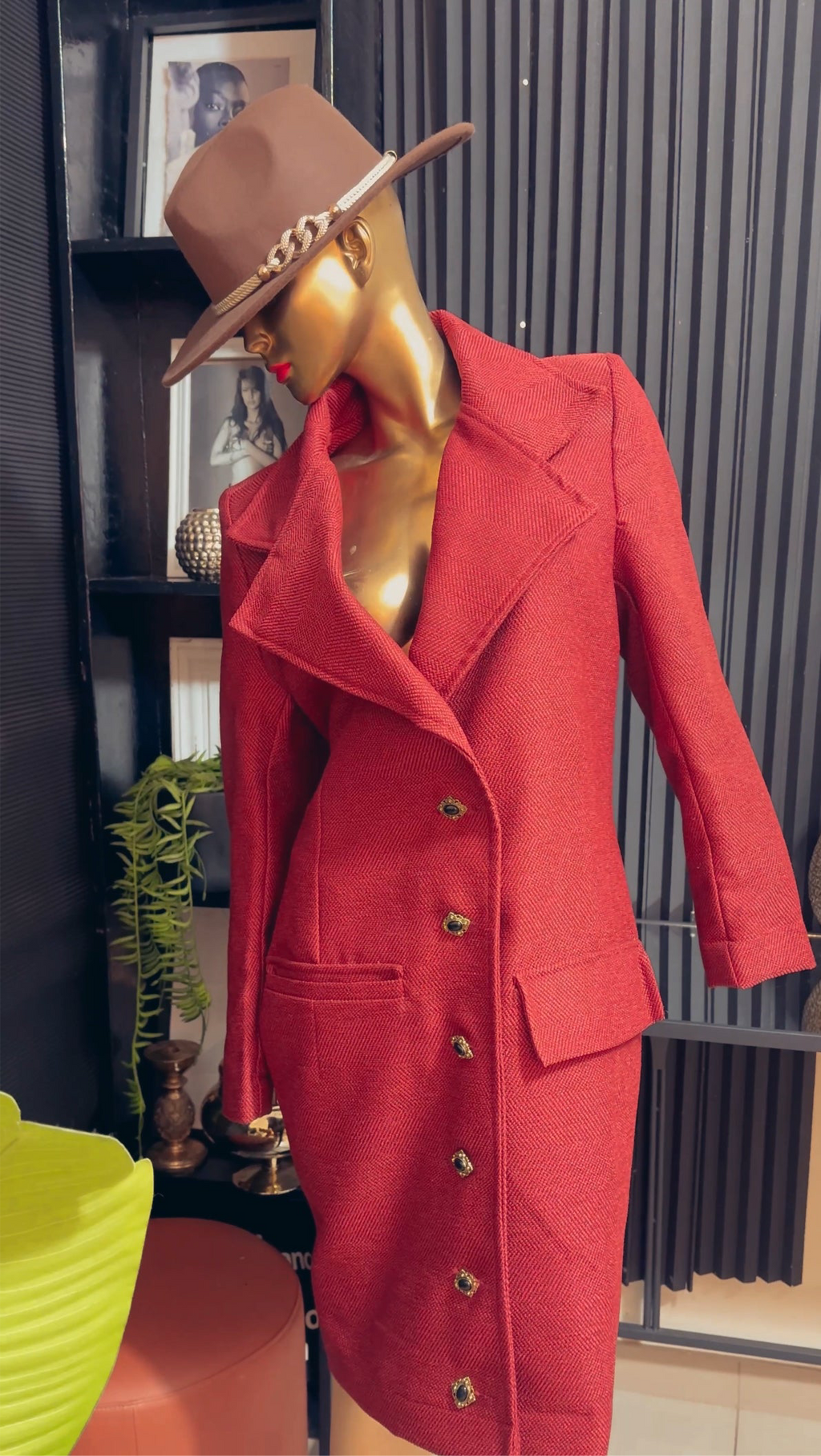 EFH Burgundy Coat Dress