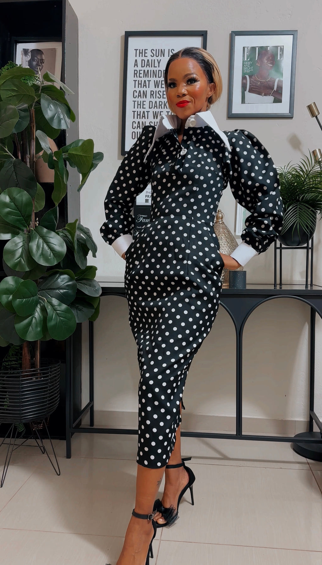 EFH | MONACo’ Black & White Polka Shift Dress