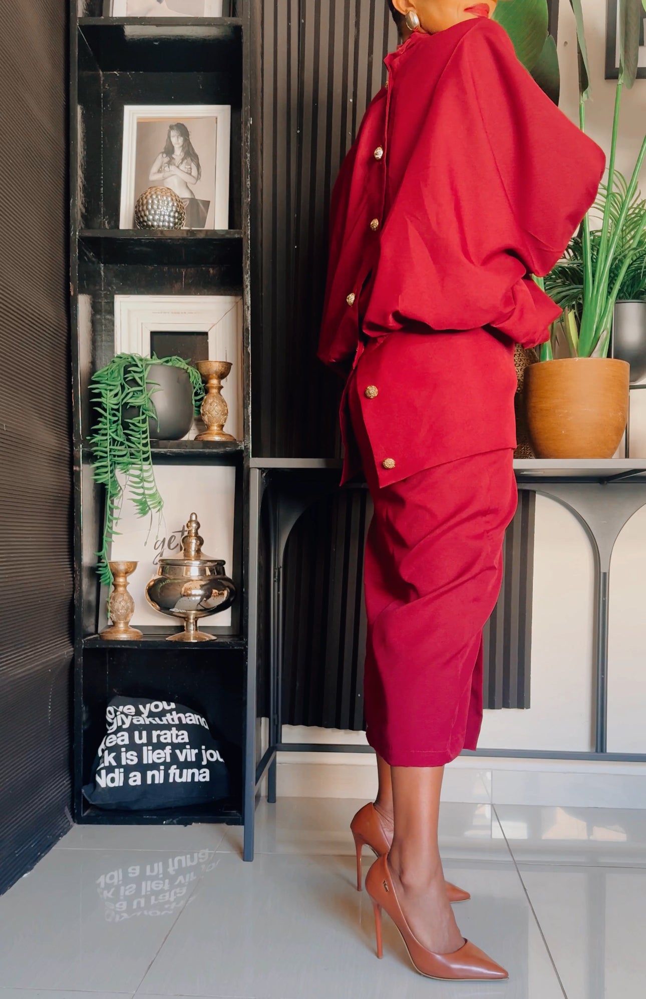 EFH Burgundy Brunnette’ Set/2Pc