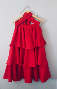 Cecee’ Red Ruffle Dress