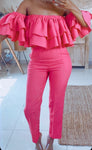 The CECEE Pink Ruffle Set/2Pc