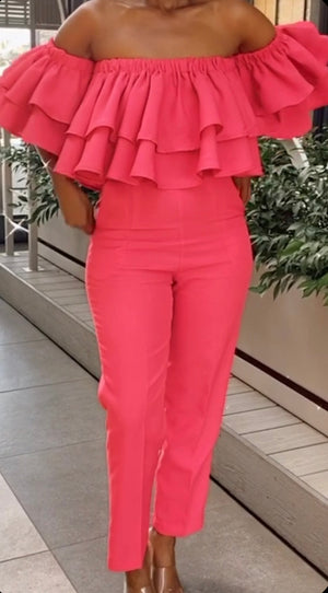 The CECEE Pink Ruffle Set/2Pc